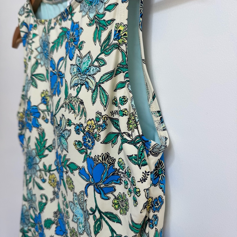 Lands End Floral High Neck Tankini Swimsuit Top Women Size 6 - Picture 4 of 13